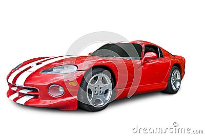 Red Dodge Viper Sports Car Stock Photo