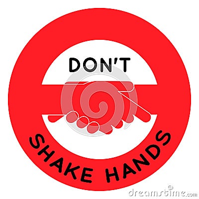 Red don`t shake hands sign Vector Illustration