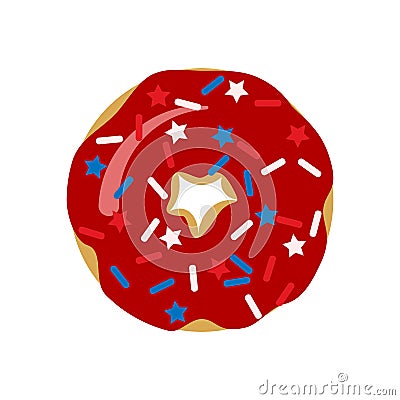 Red donut Vector Illustration