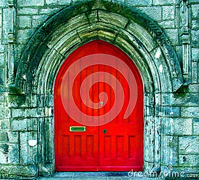 The Red Door Stock Photo