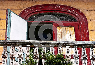 Red Door, French Quarter, Panama City Stock Photo