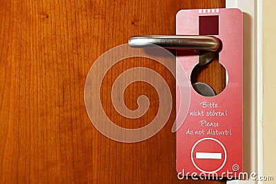 Red door hanger Stock Photo