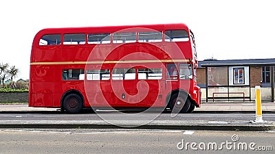Red double decker bus Stock Photo