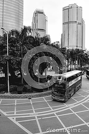 Double-decker bus in Hong Kong China Editorial Stock Photo