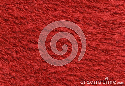 Red double sided terry towelling fabric texture background. High Stock Photo