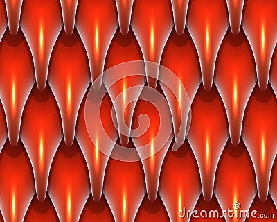 Red dragon scales seamless background texture Vector Illustration