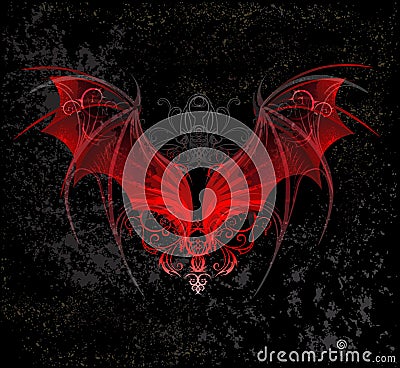 Red dragon wings Vector Illustration