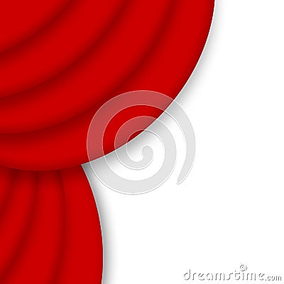 Red drape curtain Cartoon Illustration