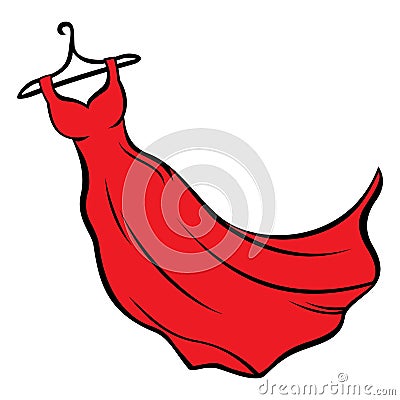 Red dress Vector Illustration