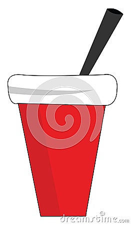 A red drink on a handy cup vector or color illustration Vector Illustration