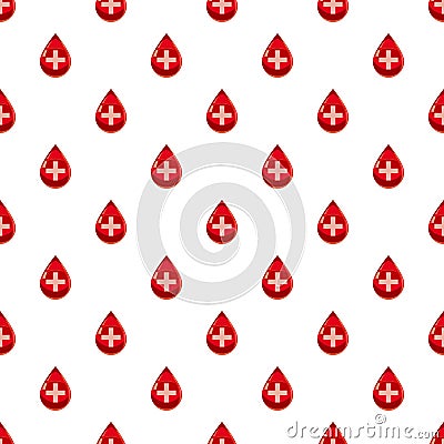 Red drop of blood with cross pattern Vector Illustration