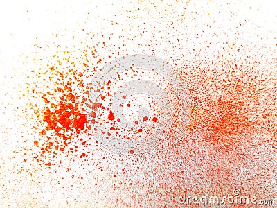 Red drops Color spread on white paper for abstract artwork background Stock Photo