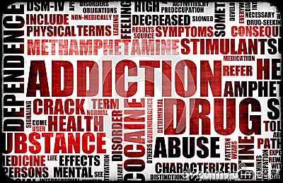 Red Drug Addiction Stock Photo