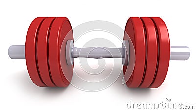 Red Dumbbells Stock Photo