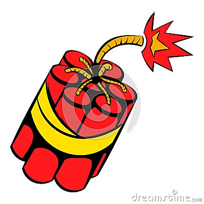 Red dynamite sticks icon, icon cartoon Vector Illustration