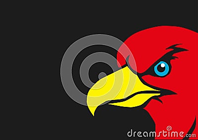 Red eagle with yellow beak Vector Stock Photo