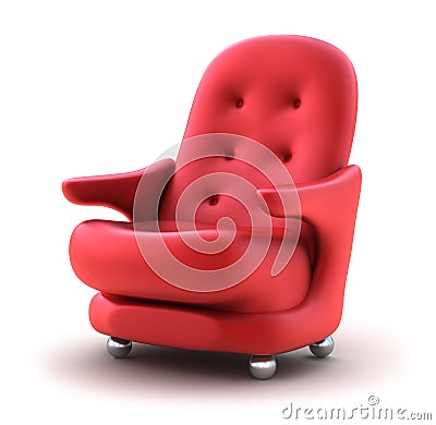 Red Easy chair Stock Photo