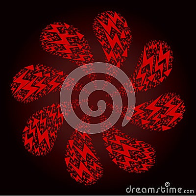 Red Electric Arrow Icon Rotation Stream Vector Illustration