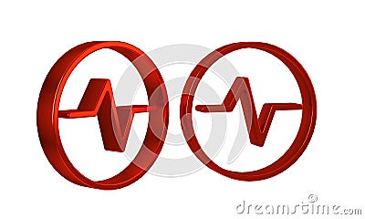 Red Electric circuit scheme icon isolated on transparent background. Circuit board. Stock Photo
