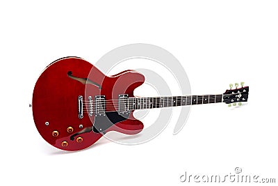 Red electric guitar Stock Photo