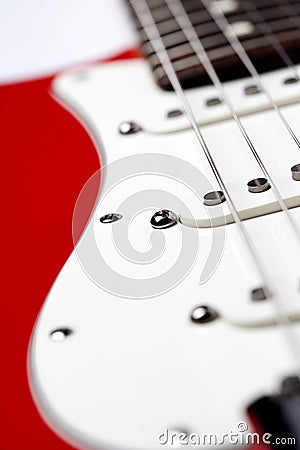 Red Electric Guitar Body Stock Photo