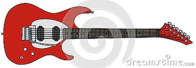 Red electric guitar Vector Illustration