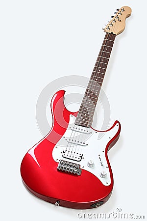 Red Electric Guitar isolated Stock Photo
