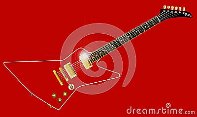 Red Electric Guitar Vector Illustration