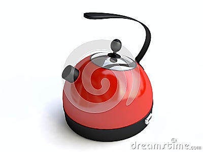 Red Electrical Kettle Stock Photo