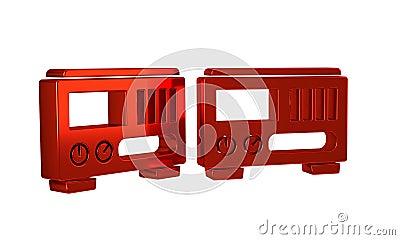 Red Electrical measuring instruments icon isolated on transparent background. Analog devices. Electrical appliances. Stock Photo