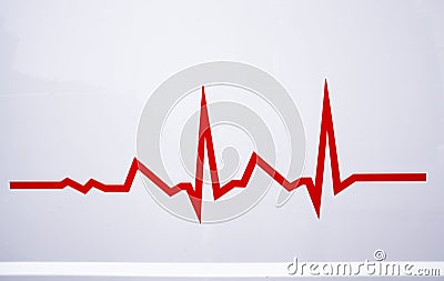 Red electrocardiogram line Stock Photo