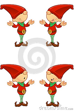 Red Elf - confused Vector Illustration