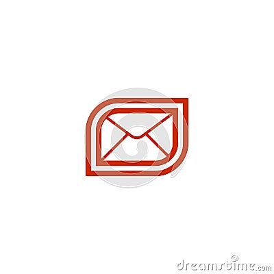 Red email mail icon. Stock Photo