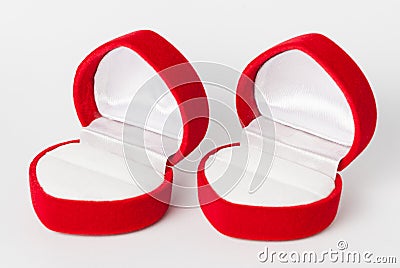 Red Empty Ring Case Stock Photo