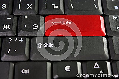 Red Enter key Stock Photo