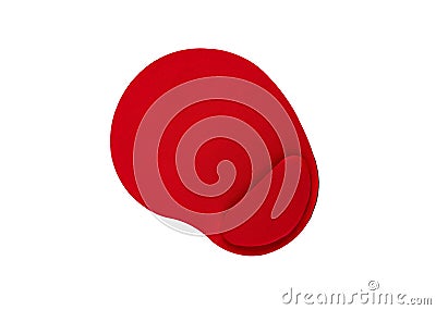 Red ergonomic mouse pad isolated on white background Stock Photo