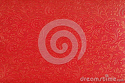 Red Ethnic Fabric Design Stock Photo