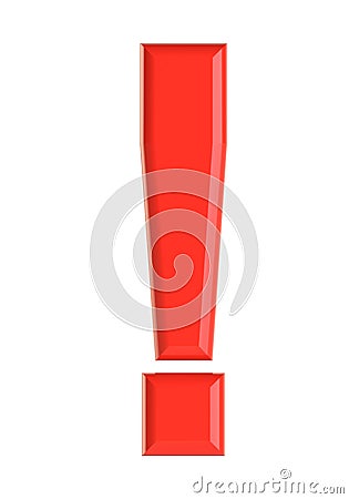 Red exclamation mark. 3D illustration Cartoon Illustration