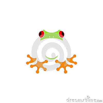 Red eyed tree frog. Logo Vector Illustration