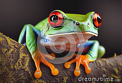 Red Eyed tree frog Stock Photo