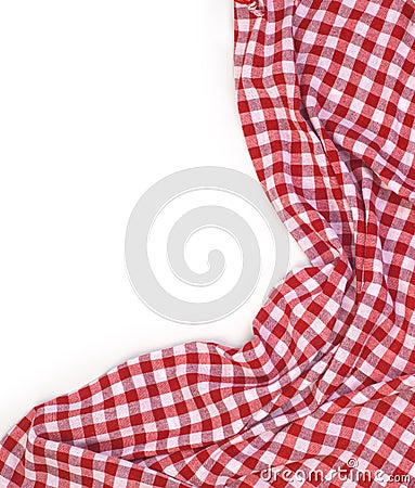 Red fabric table clothe isolated Stock Photo