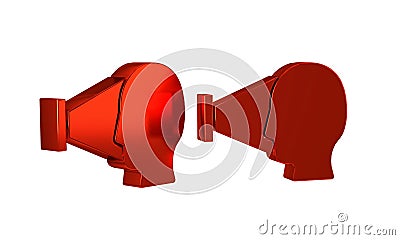 Red Face recognition icon isolated on transparent background. Face identification scanner icon. Facial id. Cyber Stock Photo