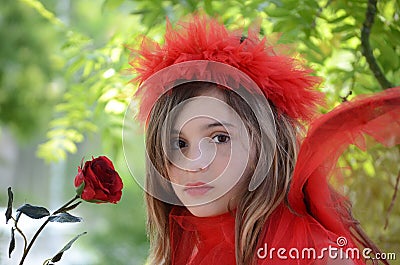 Red Fairy Stock Photo
