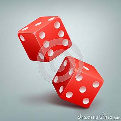Red Falling Dice Vector Illustration