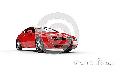 Red Family Car New Stock Photo
