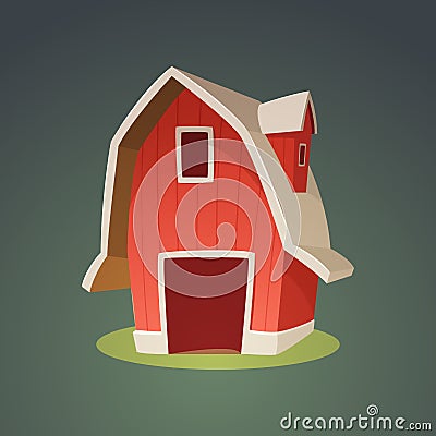 Red Farm Barn Icon Vector Illustration