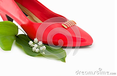 Red fashion shoe Stock Photo