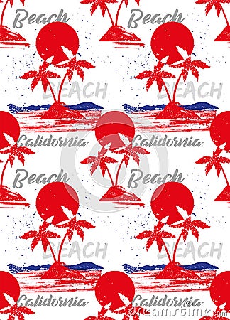 Pattern palms california Vector Illustration