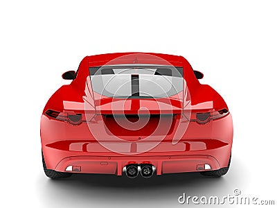 Red fast super sports car - tail view Stock Photo