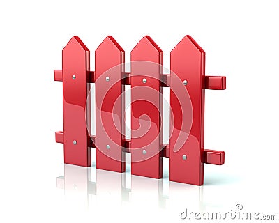 Red fence icon Cartoon Illustration